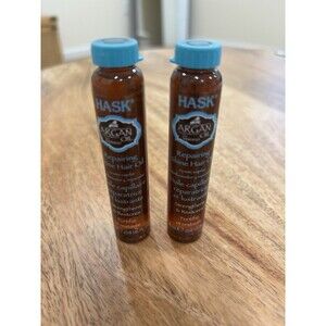 Two (2) Hask Argan Oil Repairing Shine Hair Oil 5/8 FL OZ